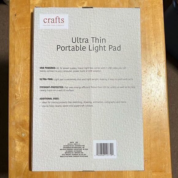 NWT‎ Crafts Ultra Thin Portable Light Pad USB Power 13.1"x 9.2" - Picture 2 of 2